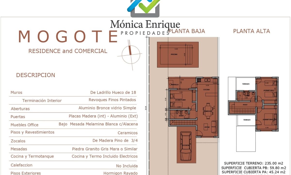 Nueva casa en Mogote Monica Enrique Propiedades plano